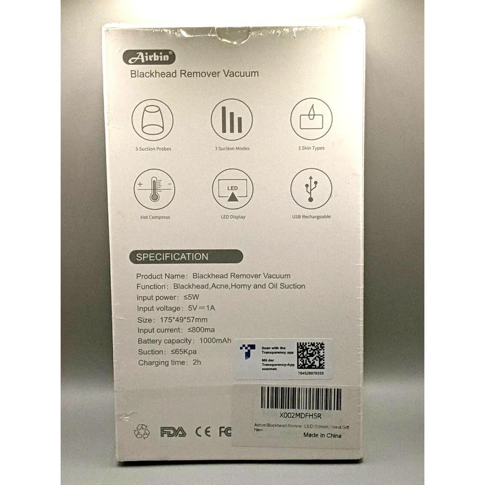 Blackhead Remover Vacuum -Electric Pore Cleanser Vacuum USB Rechargeable